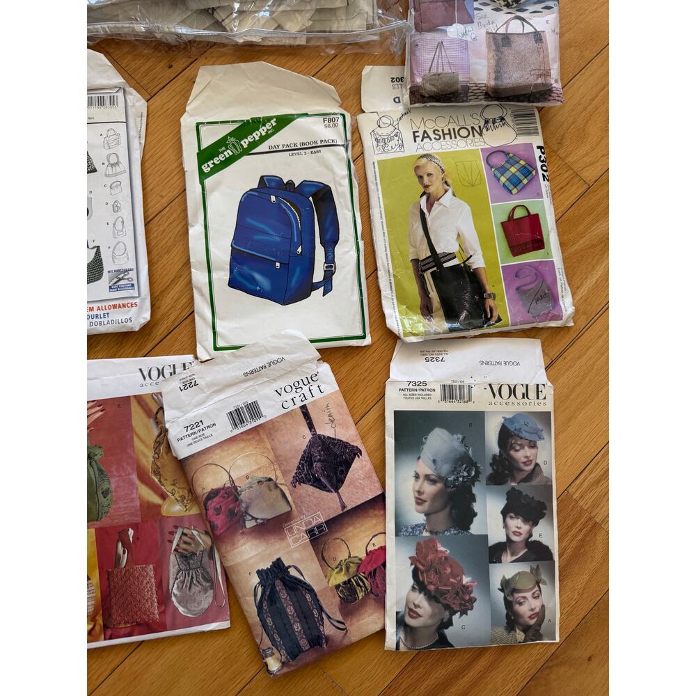 Mixed Lot Vintage Y2K Purse & Pill Box Hat Patterns Vogue - Picture 3 of 5